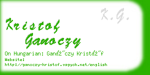 kristof ganoczy business card